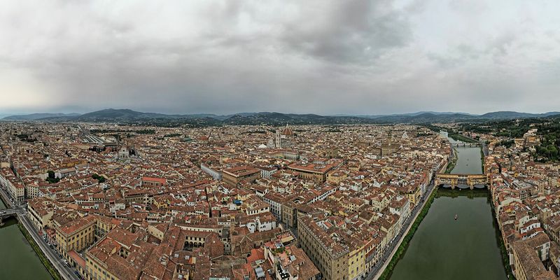 Florence and the Arno seen from above