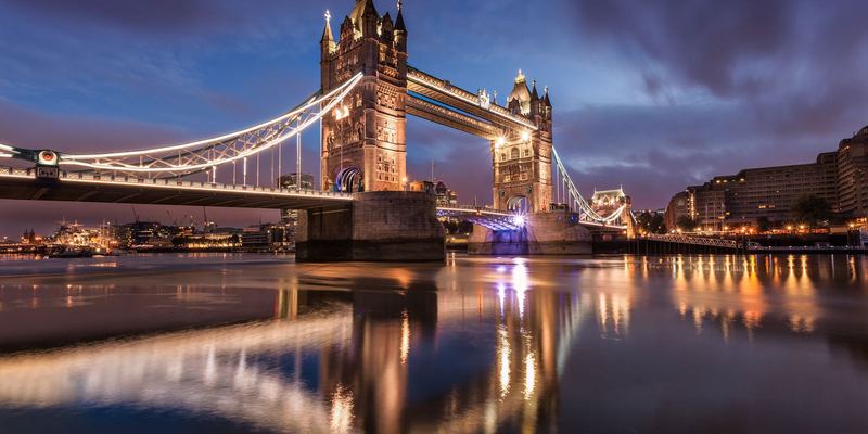 Tower Bridge over the Thames at dawn