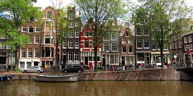 Canal houses along an Amsterdam canal