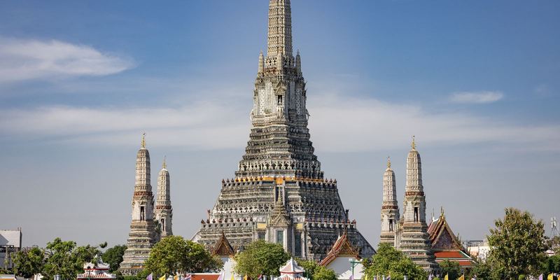 Wat Arun on the Chao Phraya river in Bangkok